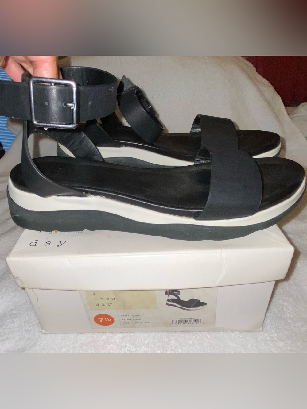 a new day Black Platform Ankle-Strap Sandals
